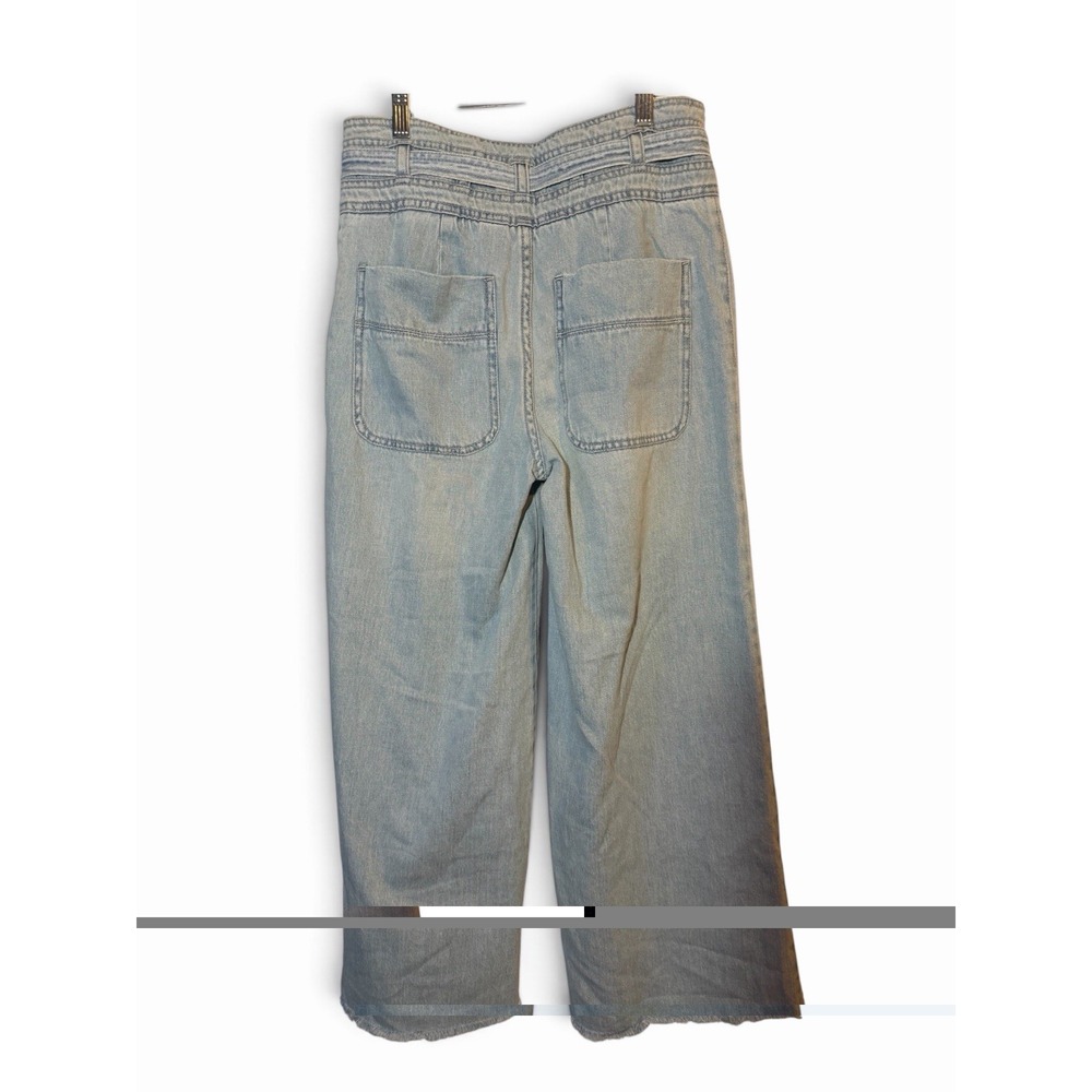 Free People Women's Light Wash Wide Leg High Rise Denim Jeans Size 26 Raw Hem - Picture 3 of 9